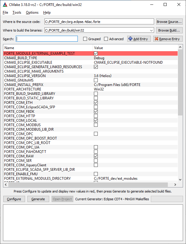 CMake configuration for external modules