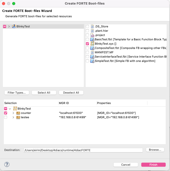 Create forte boot files