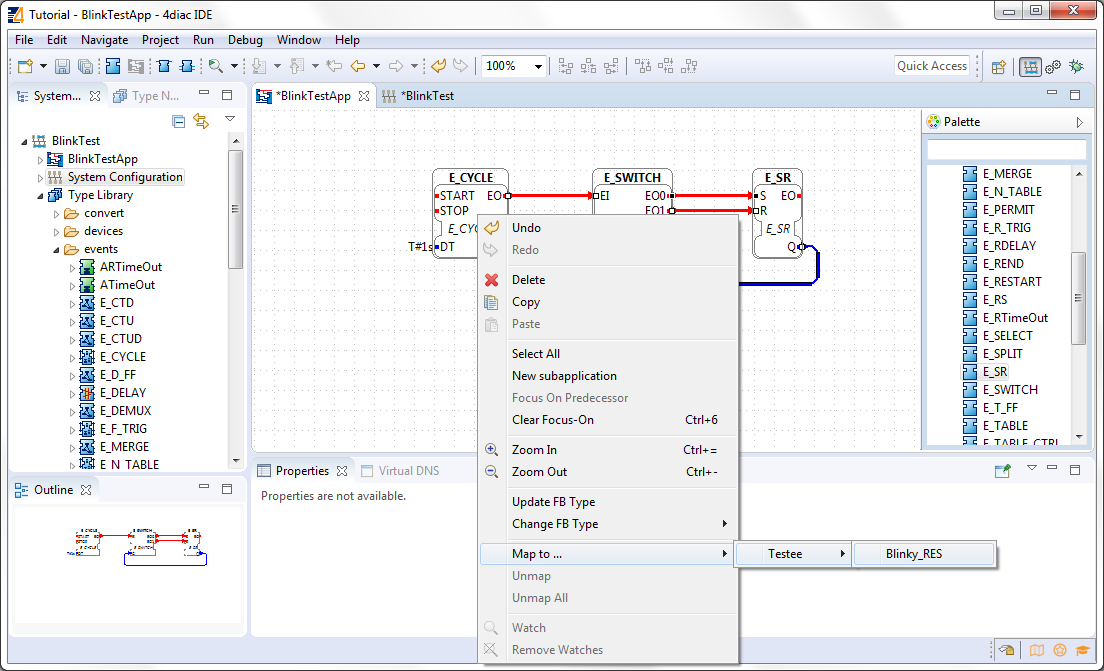 Mapping of Function Block Instances within the Application Editor