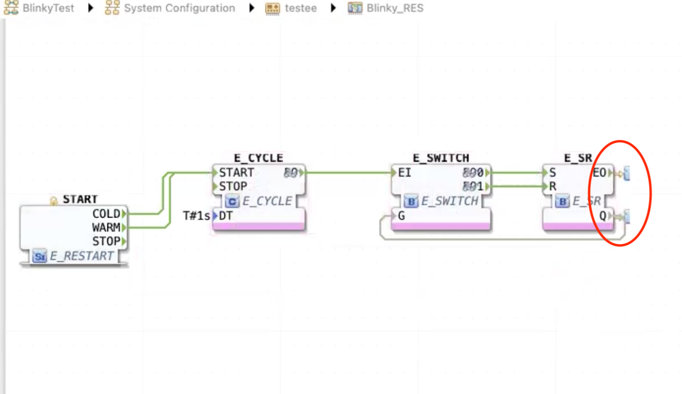 incomplete FBs show die broken connection between two devices