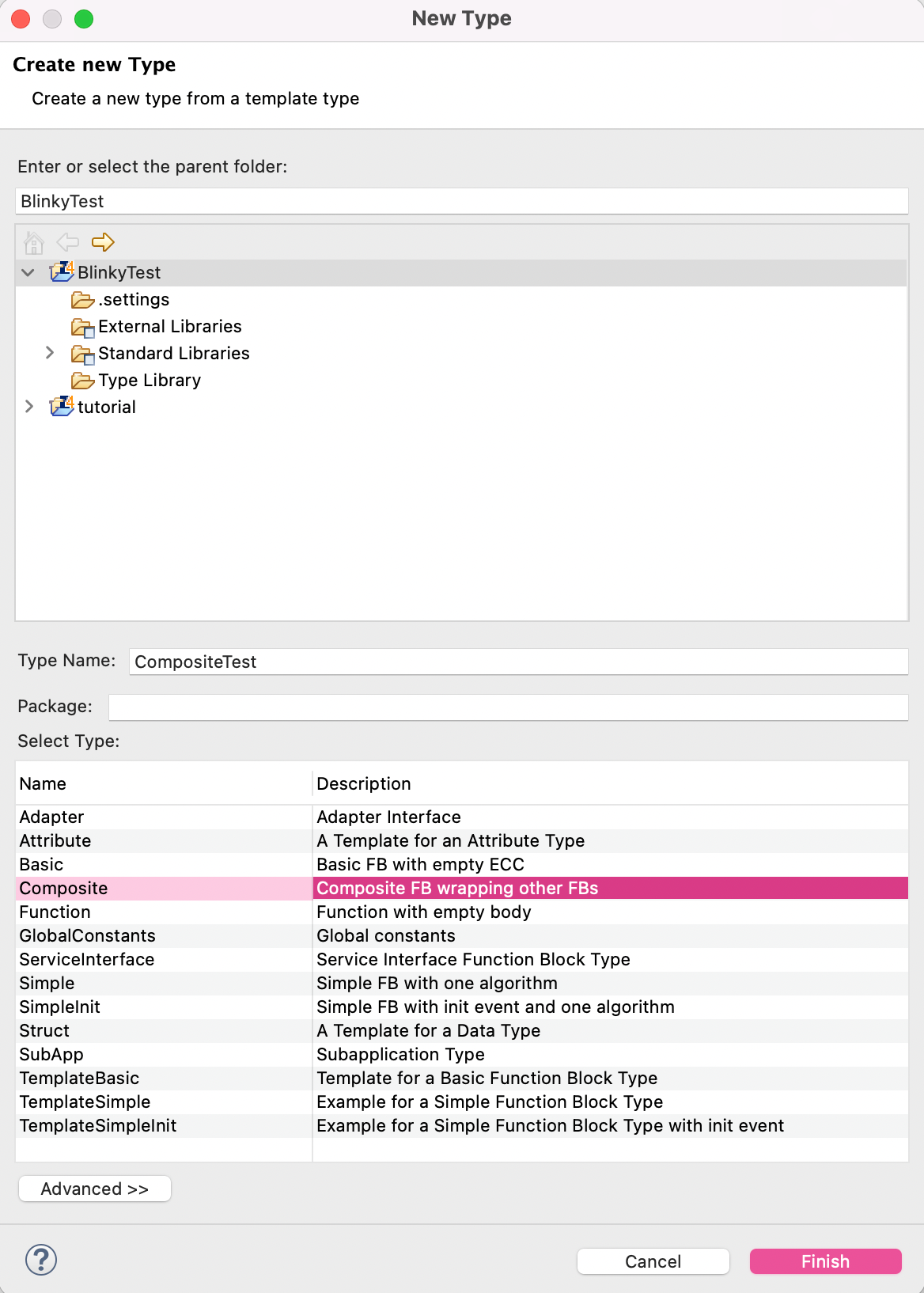 New Type Wizard - Create a Composite Function Block