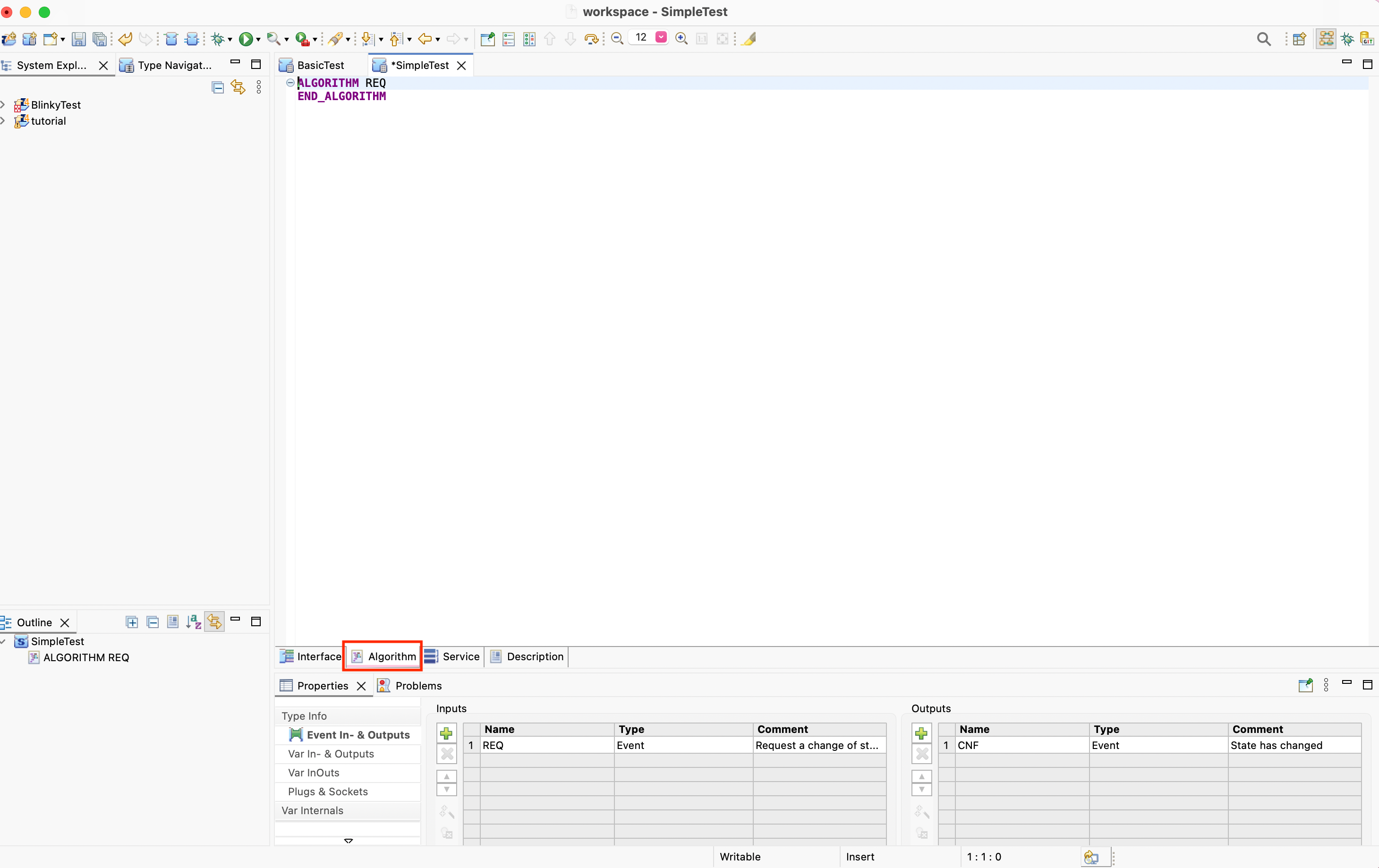 Simple FB Algorithm example