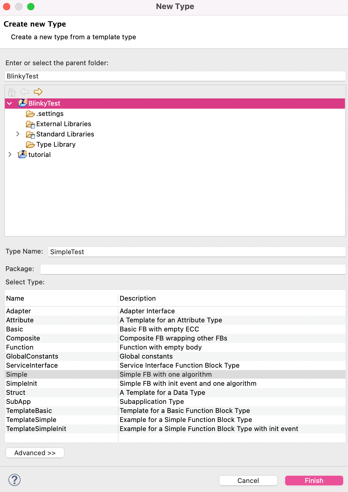 New Type Wizard - Create a Simple Function Block
