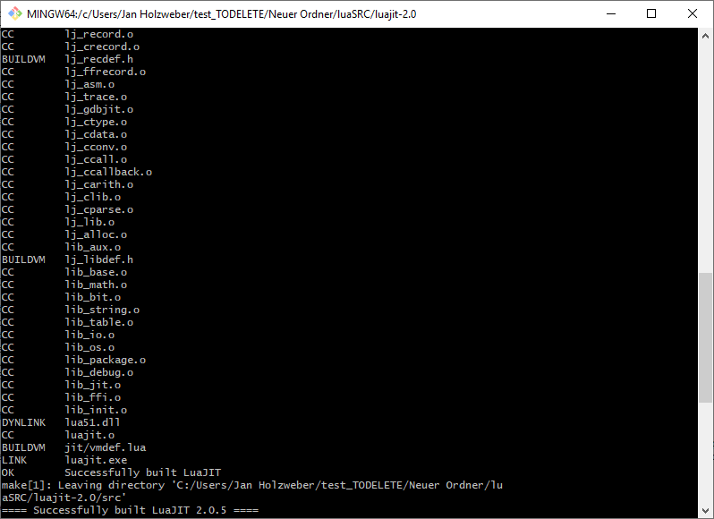 Compile Lua Jit