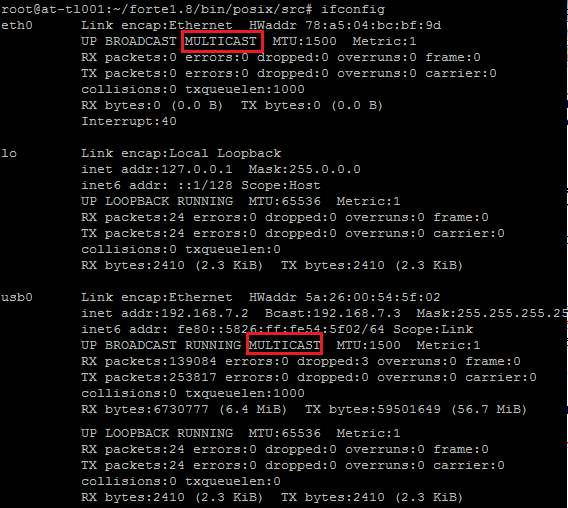 Multicast allowed in both ethernet and usb interfafces