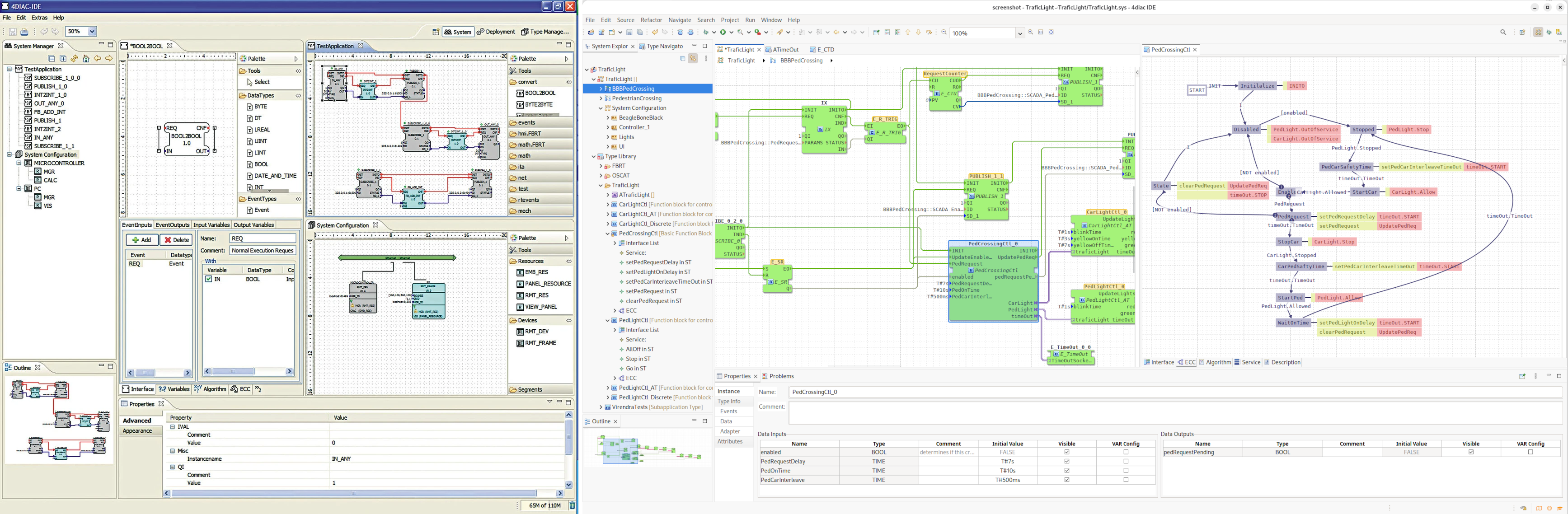side by side 4diac IDE 2007 vs. 4diac IDE in 2025