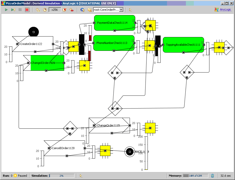 Running simulation in AnyLogic