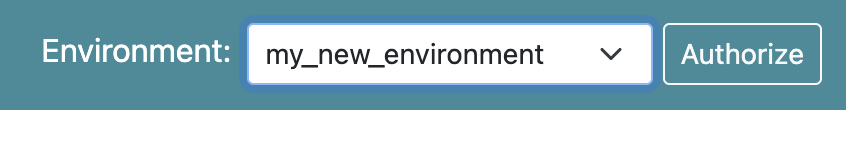 Screenshot how to select an environment