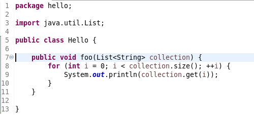 for loop using Collections before