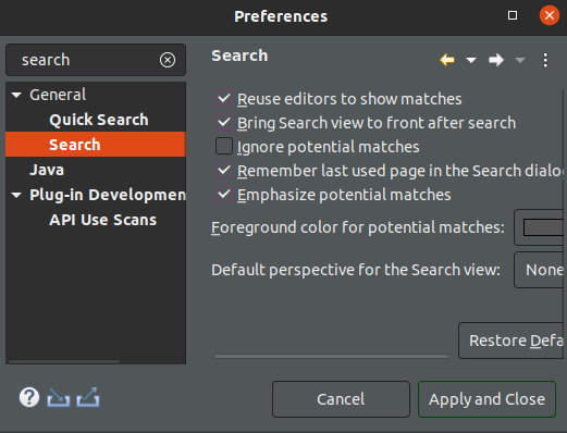 remember last used page in search dialog