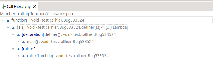 CallHierarchy result