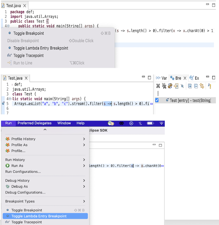 Lambda Entry Breakpoint