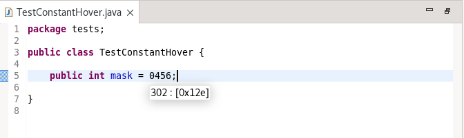 Example of Java Constant Hover