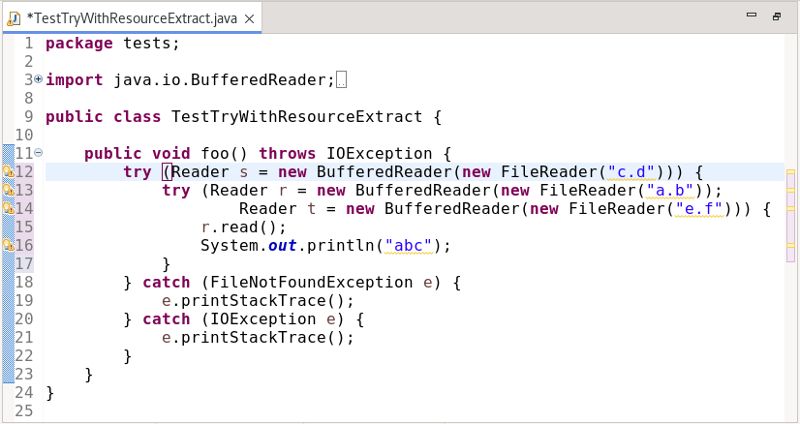 try-with-resources example after