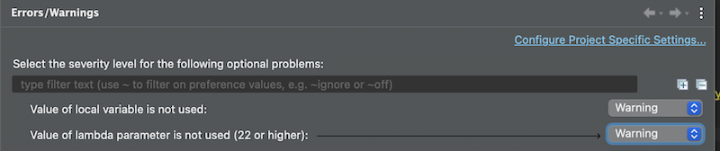 UI option to configure unused lambda parameters