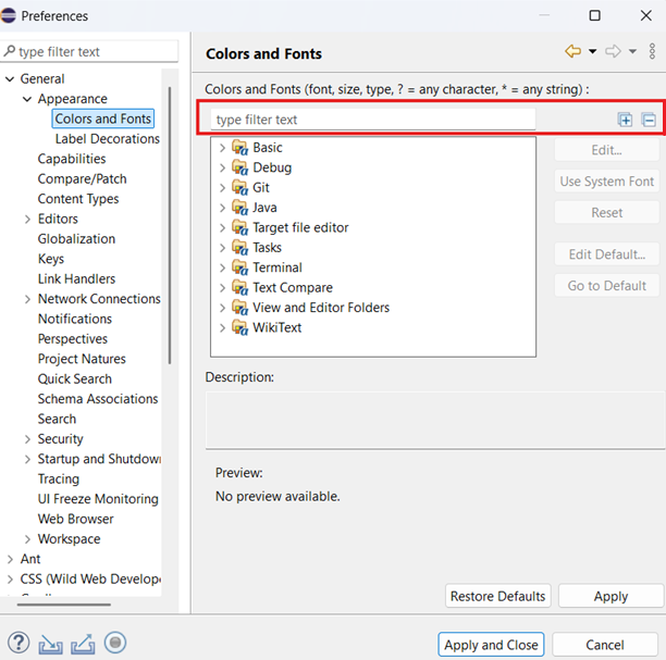 Eclipse Code Project Colors Documentation | Eclipse Project