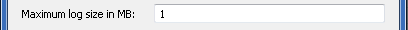 Maximum log size in filter log dialog