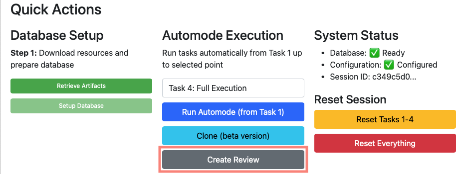 Quick Actions Setup Finished