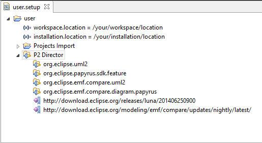Setup Model for EMF Compare's Git commands wizard