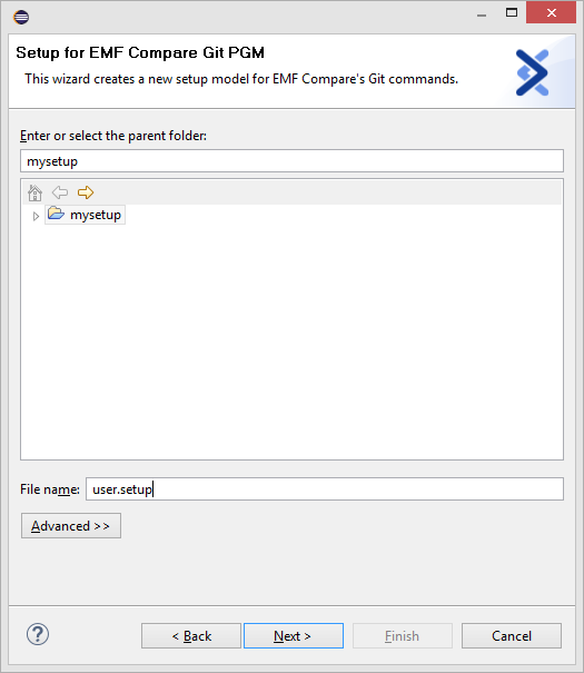 Setup Model for EMF Compare's Git commands wizard