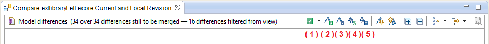 EMF Compare's user interface toolbar