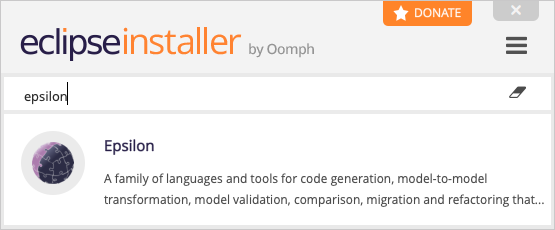 Epsilon in Eclipse Installer
