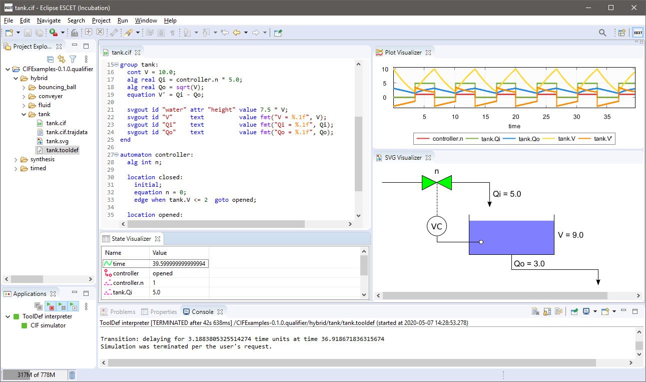 Eclipse ESCET IDE with CIF
