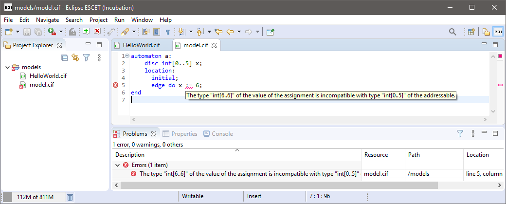 model with error