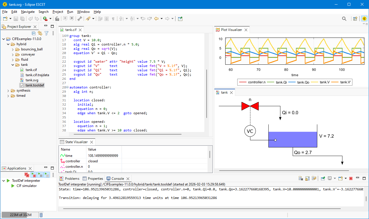 Eclipse ESCET IDE with CIF