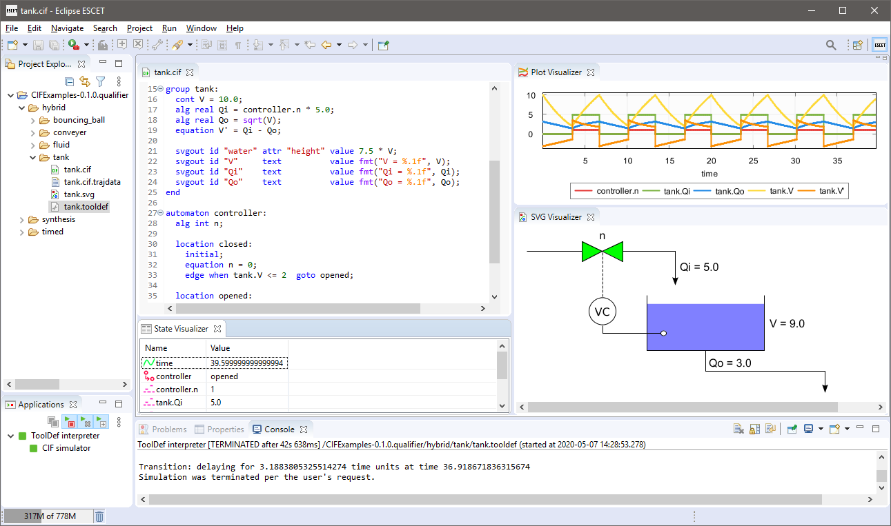 Eclipse ESCET IDE with CIF