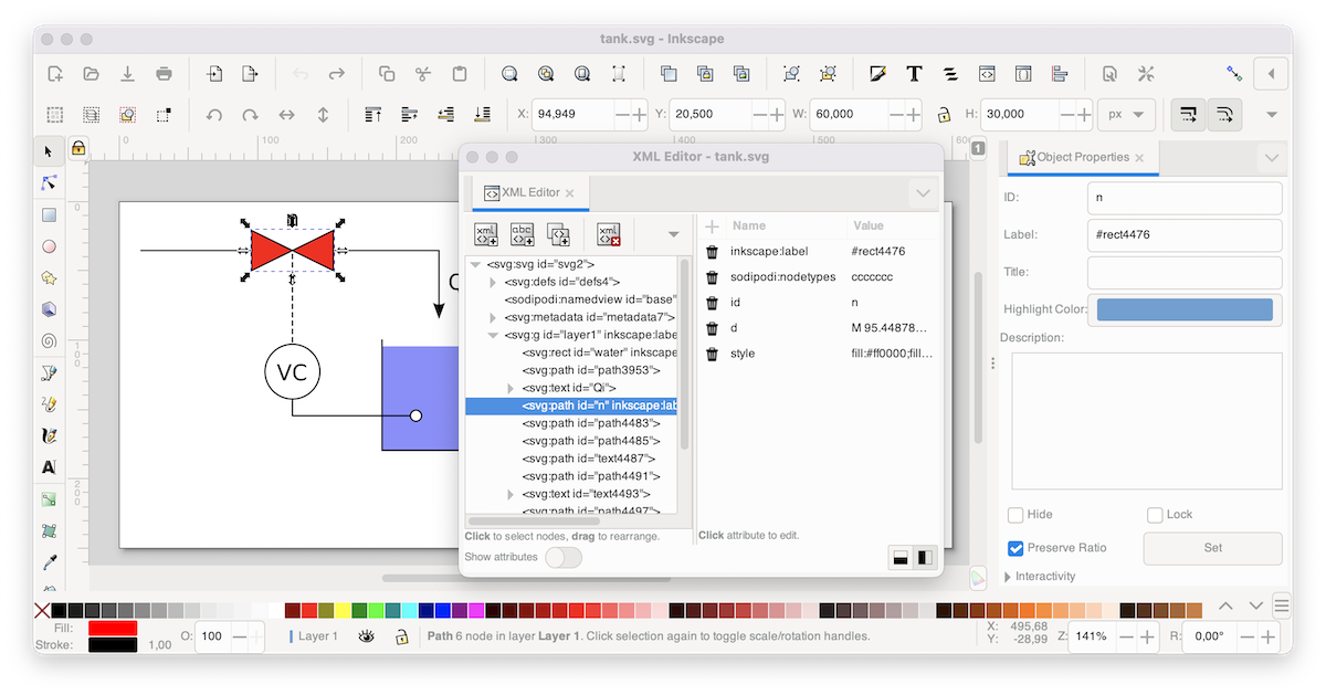 inkscape props xml