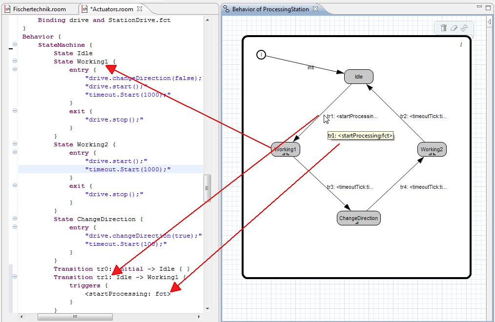 graphical ROOM behavior editor