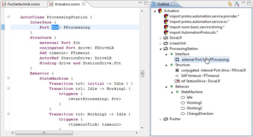 textual ROOM model editor