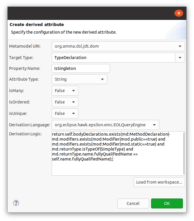 Hawk dialog for adding derived attributes