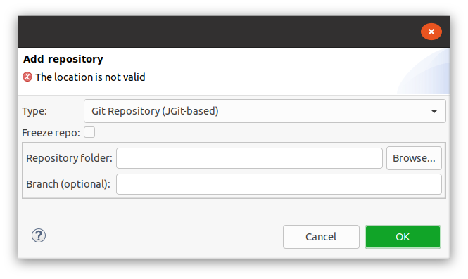 Hawk add repository dialog