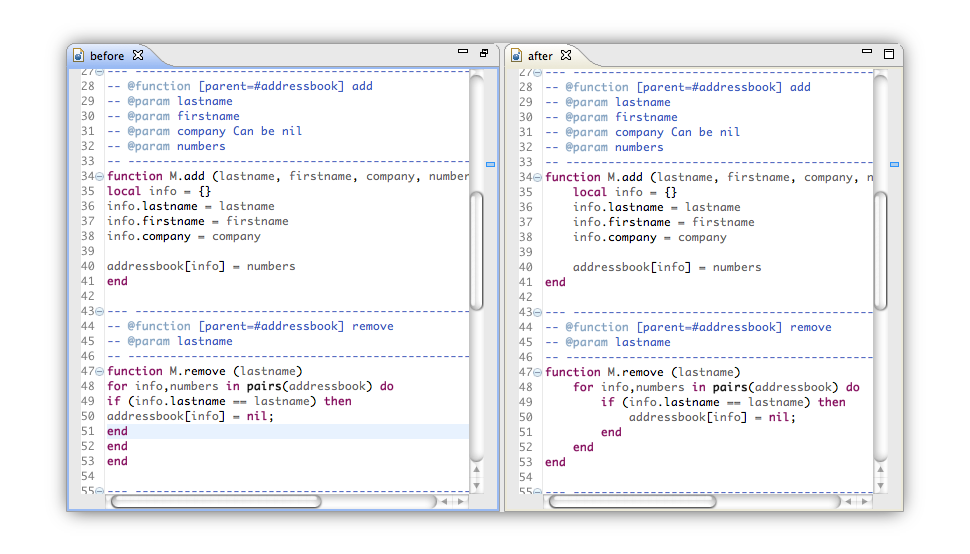 Code formatter screenshot