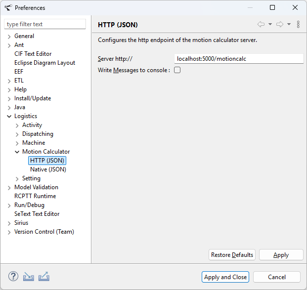 motion calc http preferences