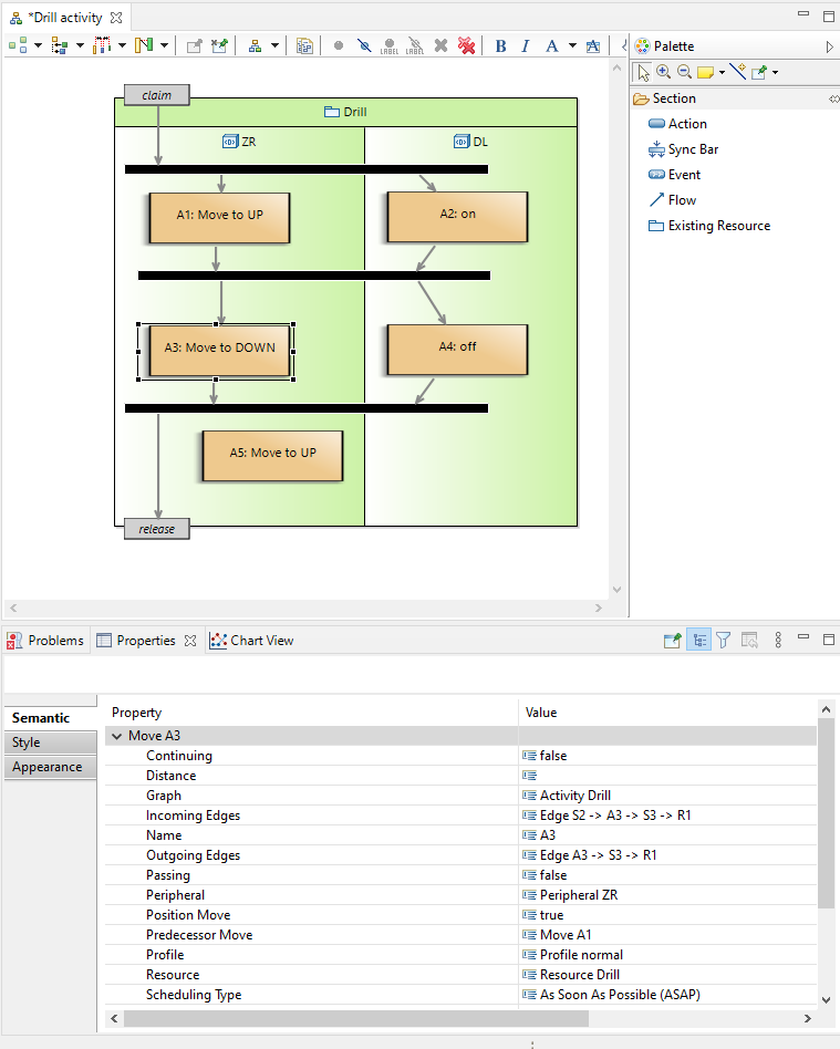 modify properties of an action new