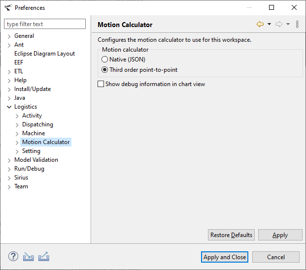 motion calculator selection