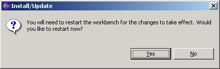 Click 'Yes' to restart workbench