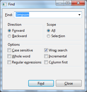 Enhanced Search Dialog