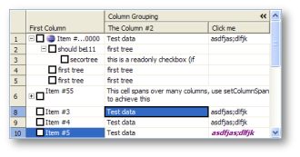 The Grid is a table component that offers spreadsheet like features.