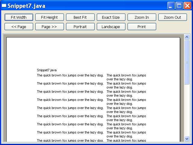 PaperClips is a simple, light weight, extensible Java printing library for SWT