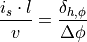 \frac{i_s \cdot l}{v} = \frac{\delta_{h,\phi}}{\Delta\phi}