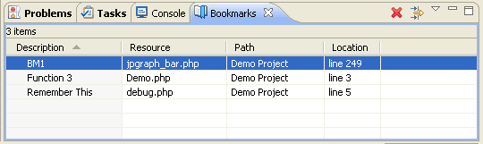 Bookmarks View