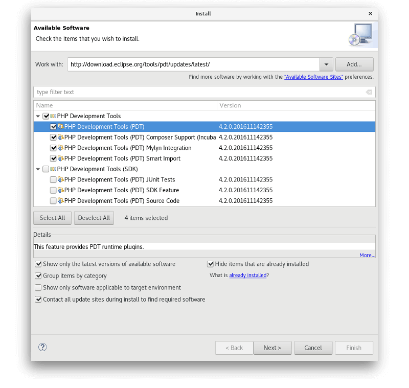 Eclipse Install&Update Dialog