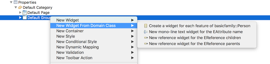 Create easily a widget for each structural feature of your EClass