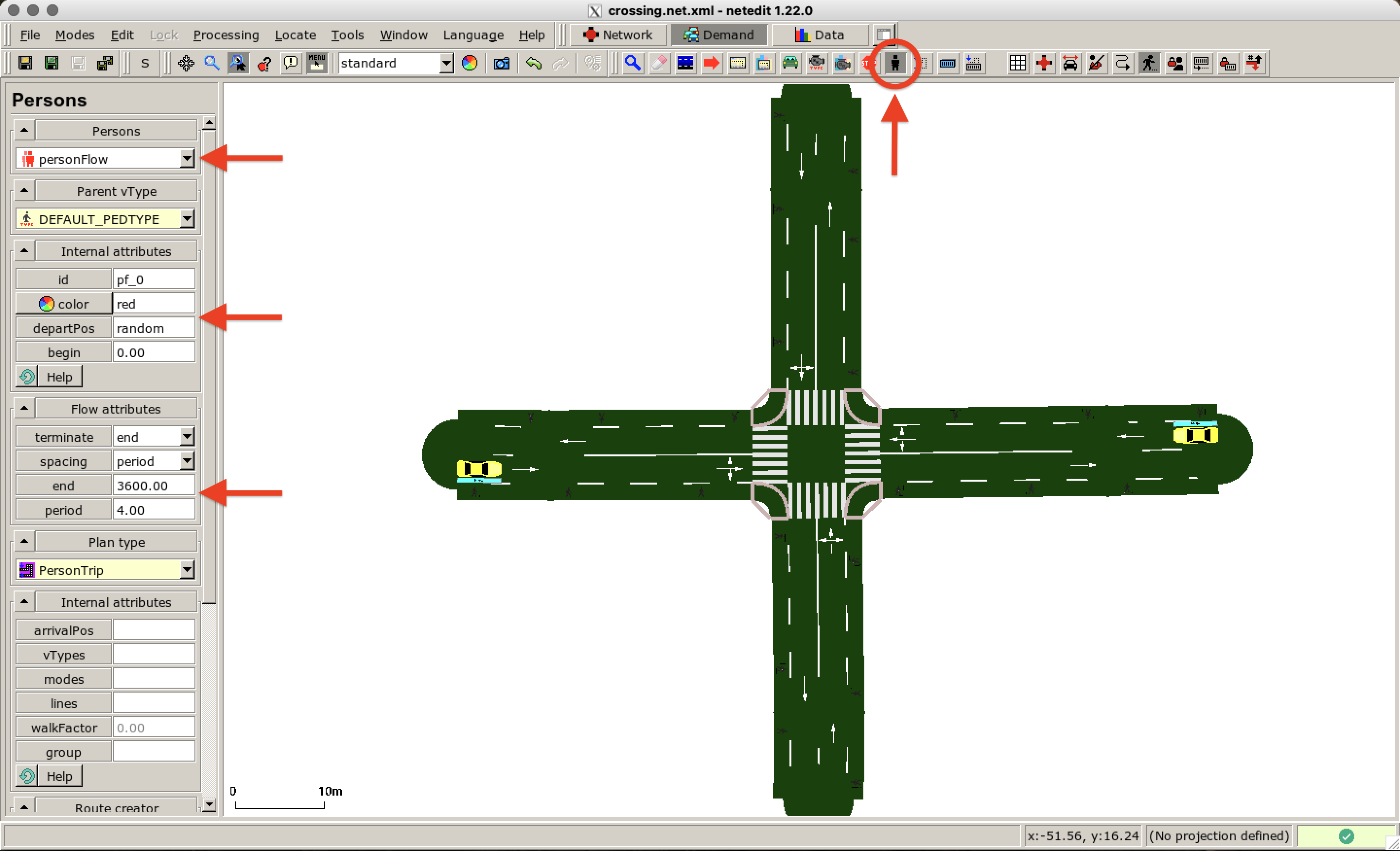 *Person mode* for configuration of person flows