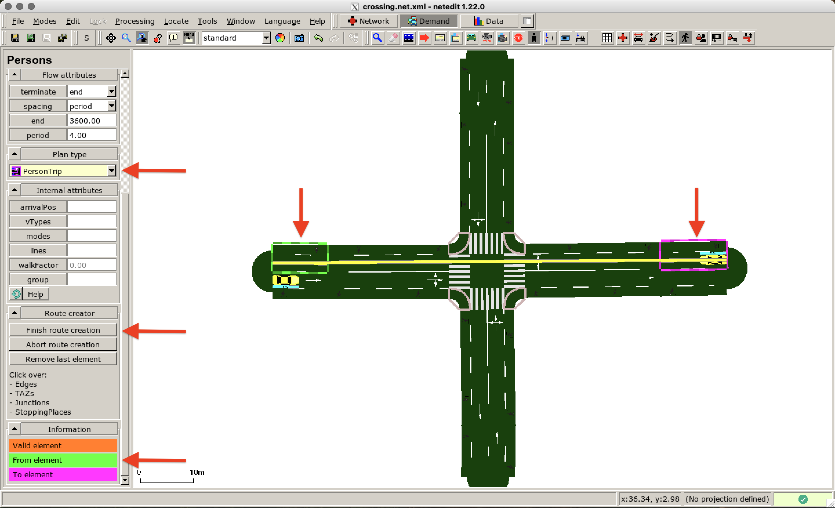 Route creation for person flows