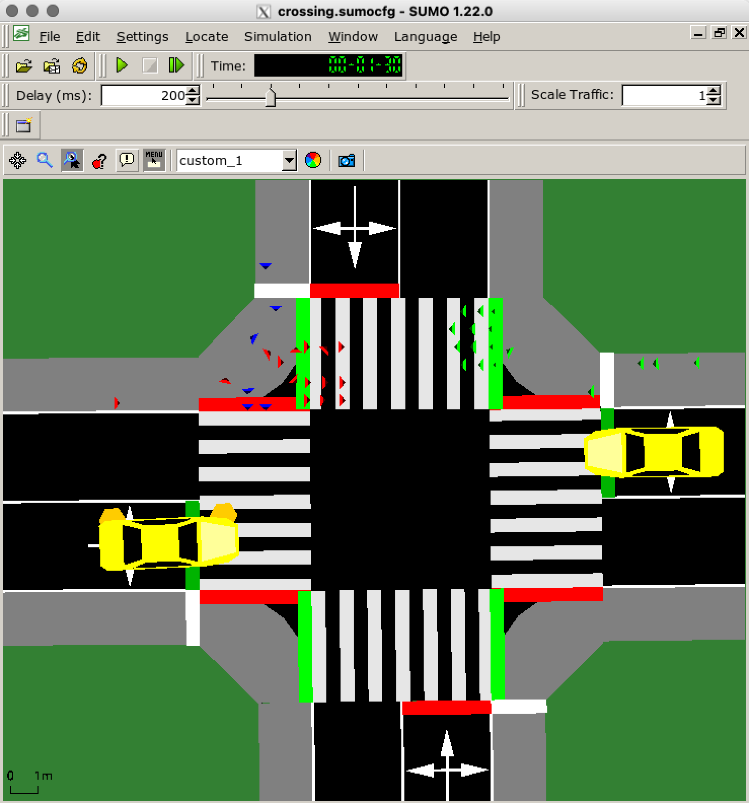 Snapshot of simulation with *striping* model
